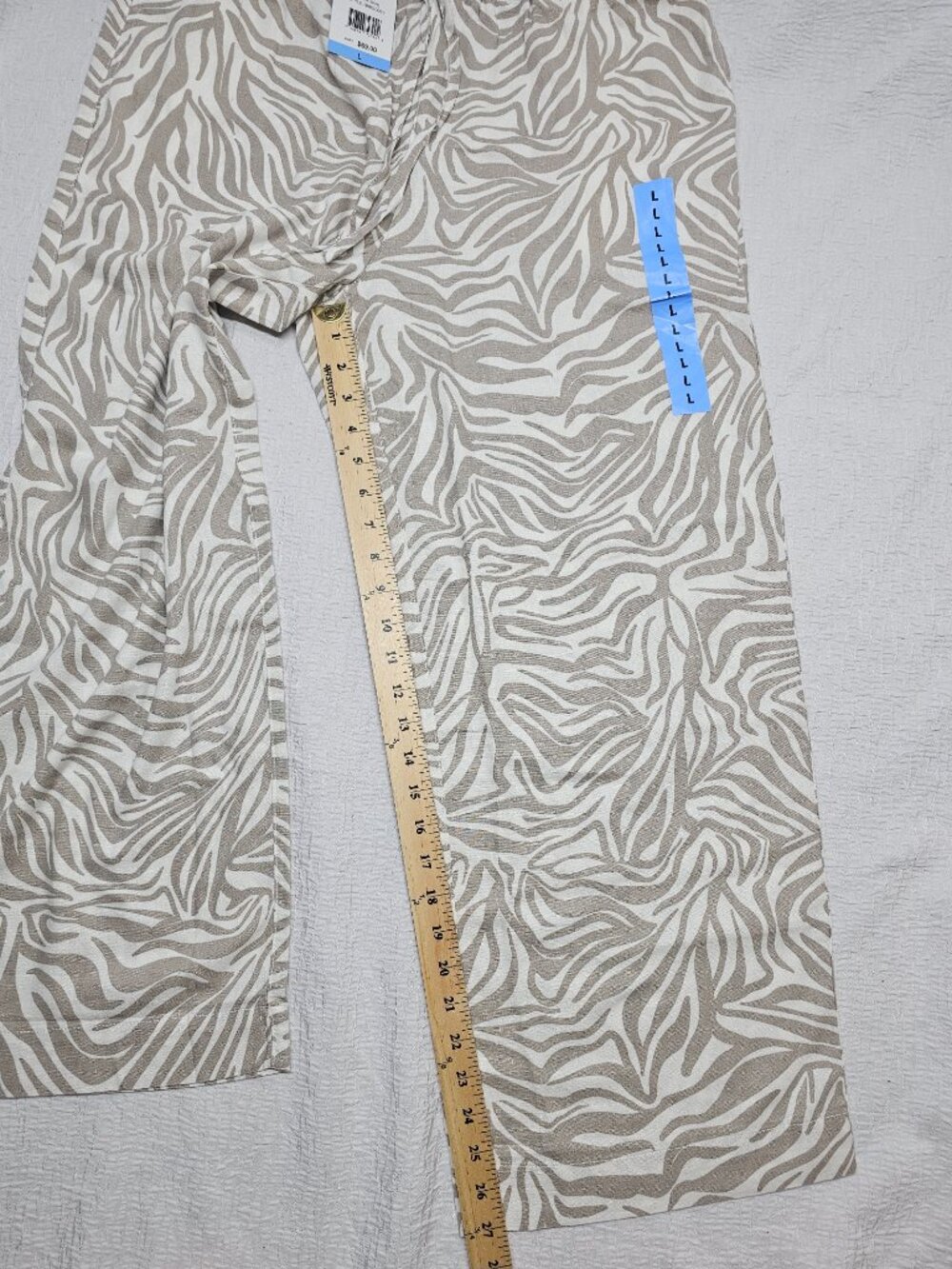 Rafaella Women's Drawcord Waistband Wide Leg Linen Blend Pant Size L - Picture 4 of 6